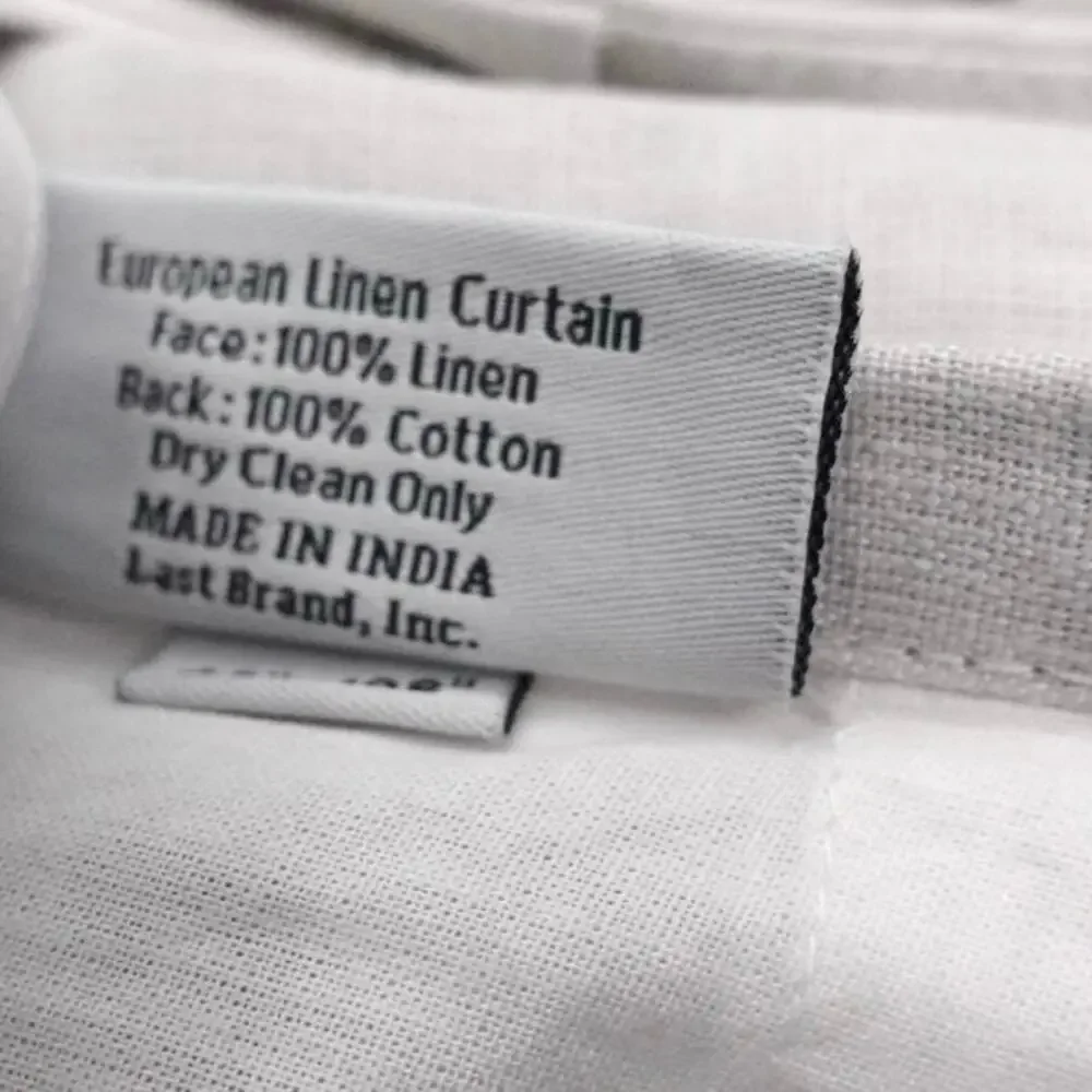 Quince European Linen Cotton Lined Light Filtering Curtain 48x108 NWT